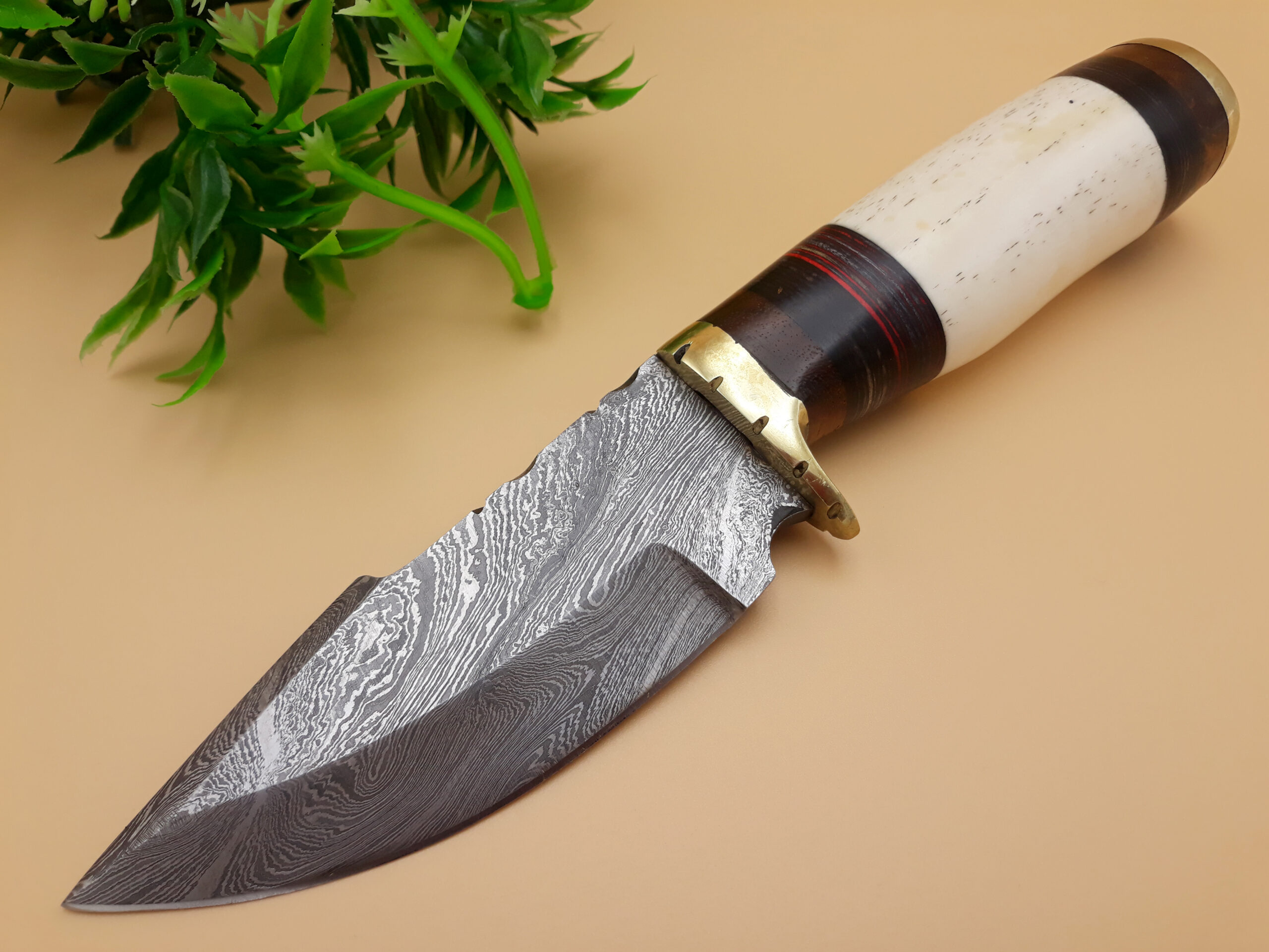 Handmade Forged in Fire Damascus Steel Camping Survival Bushcraft Tactical Hunting Knife - Image 2