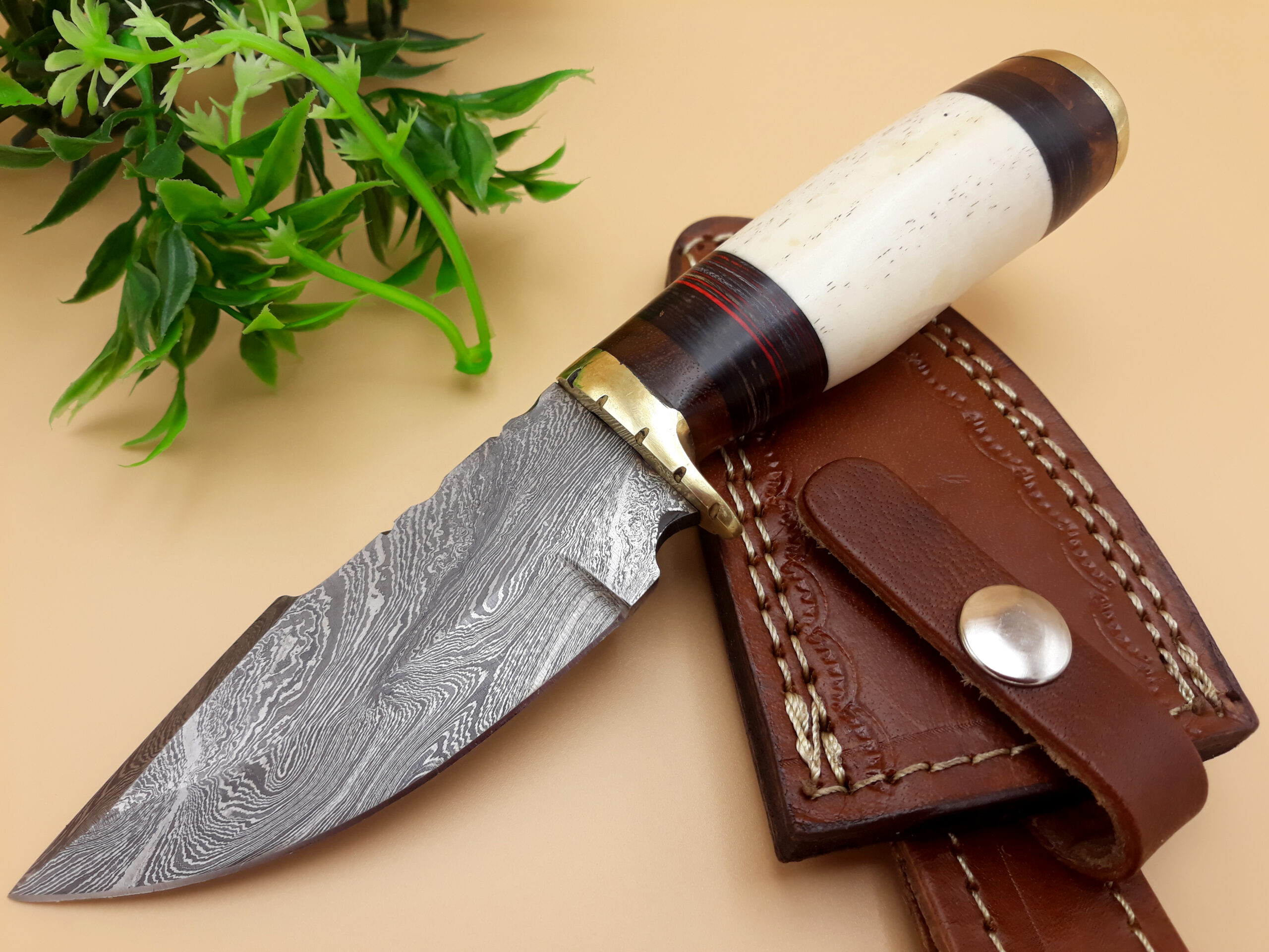 Handmade Forged in Fire Damascus Steel Camping Survival Bushcraft Tactical Hunting Knife - Image 5