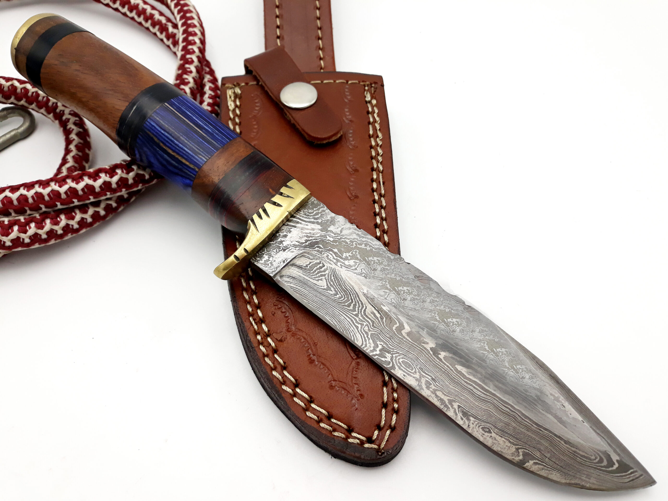 custom handmade forged damascus steel bowie knife