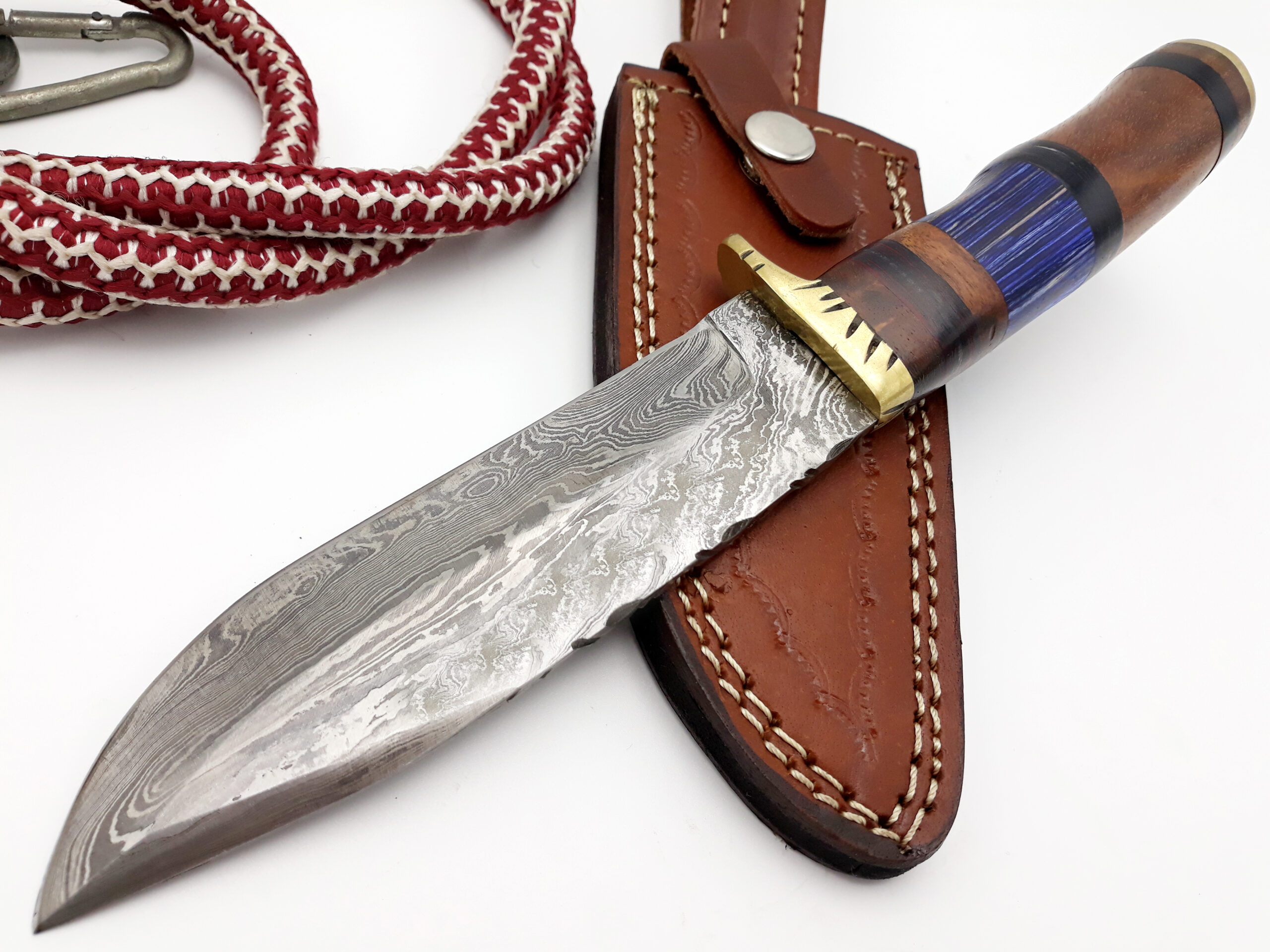 damascus steel with leather sheath