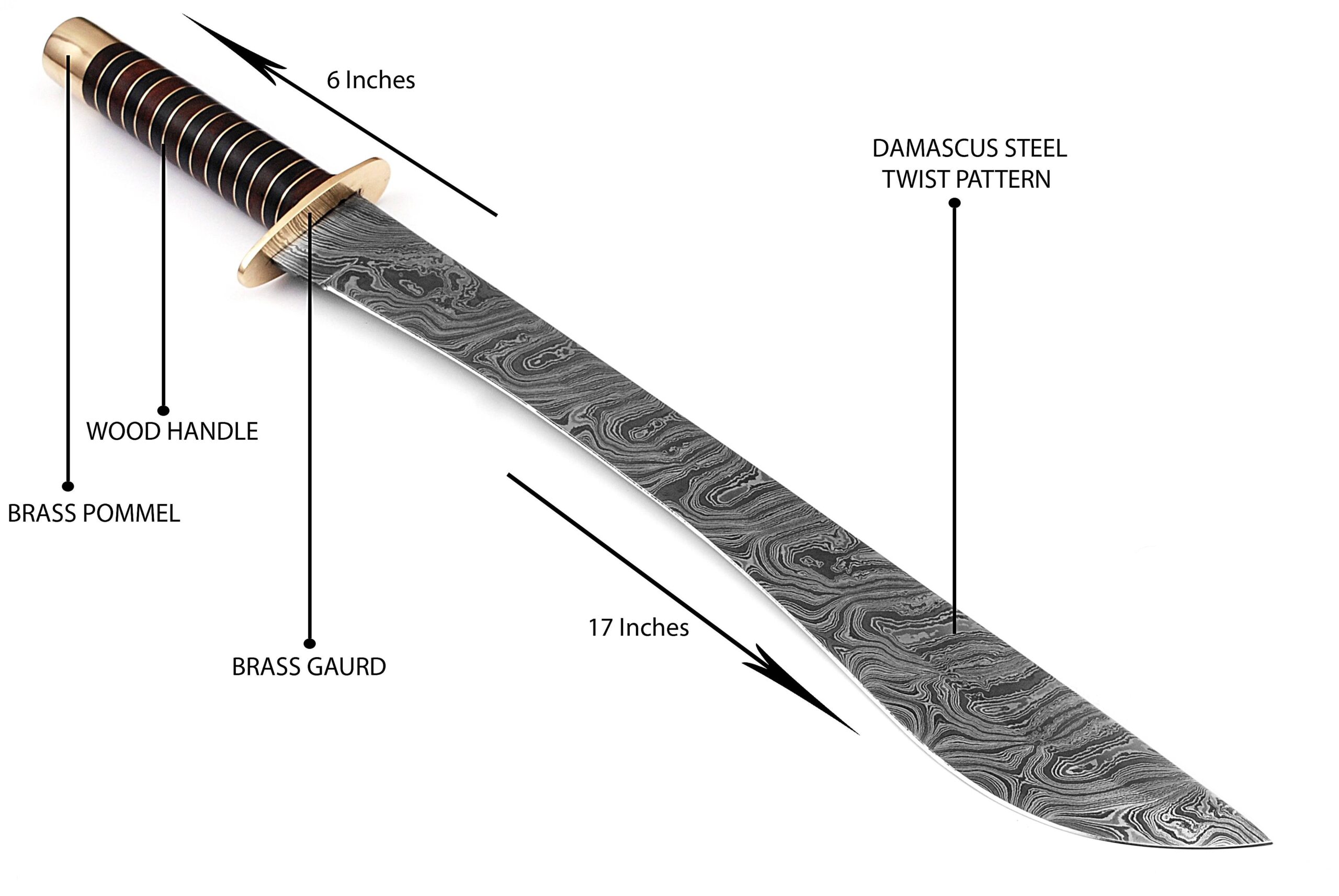 23 inch larged damascus steel machete kukri bowie hunting camping knives