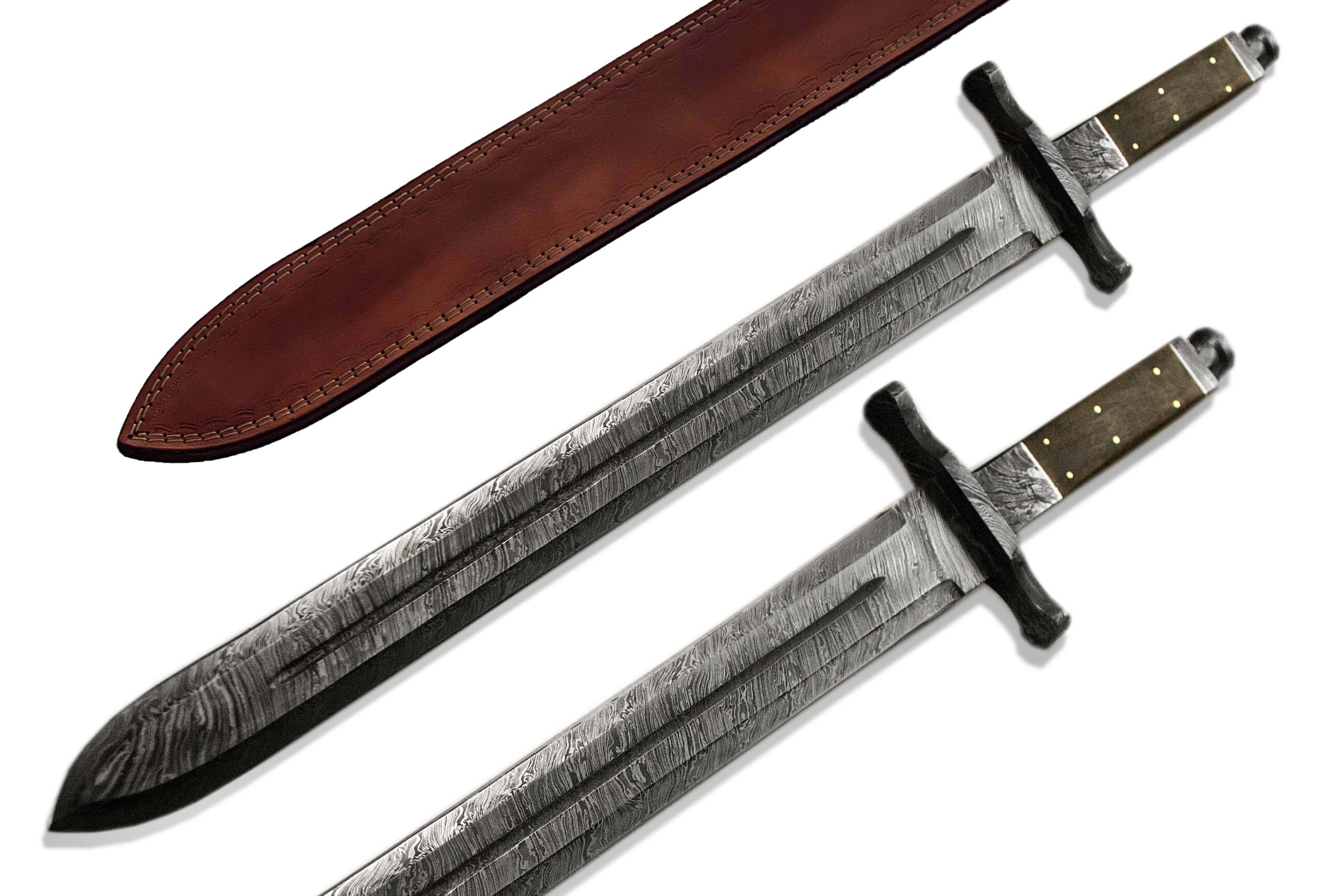 damascus steel handmade custom double edge sword