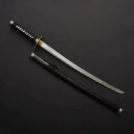 Decorative tsuba guard of handmade katana sword