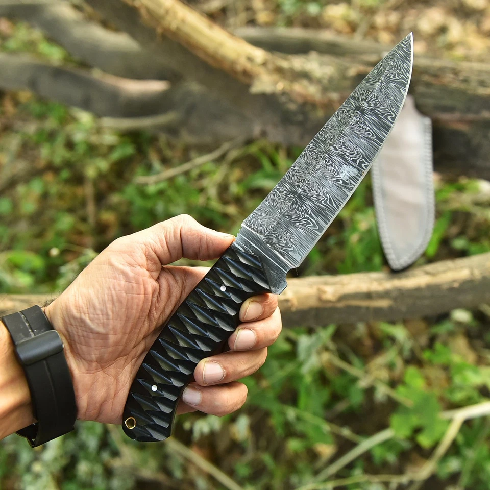 full tang outdoors hunting forged blade bowie knife